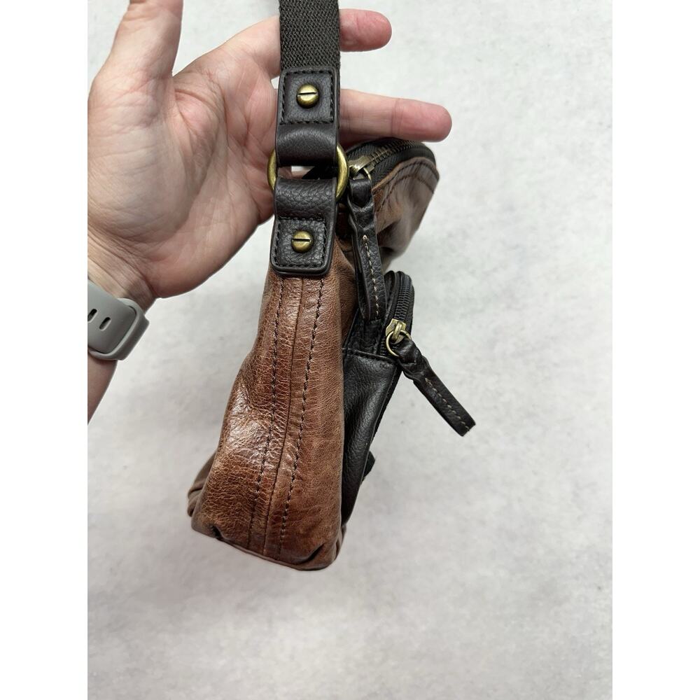 The Sak Multi Brown Genuine Leather Zip Flap Shoulder Bag Crossbody Messenger - Picture 14 of 14